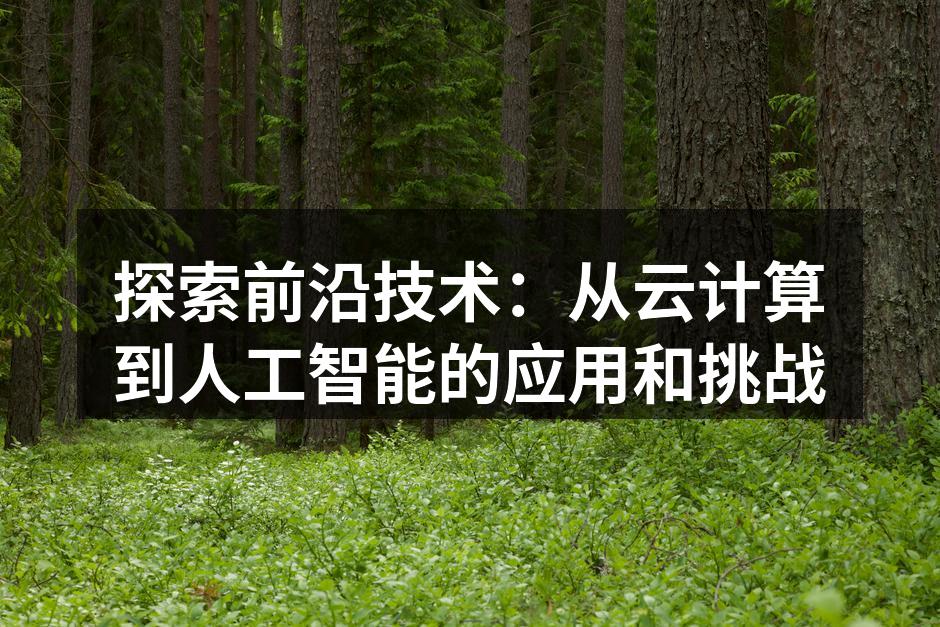 探索前沿技术：从云计算到人工智能的应用和挑战