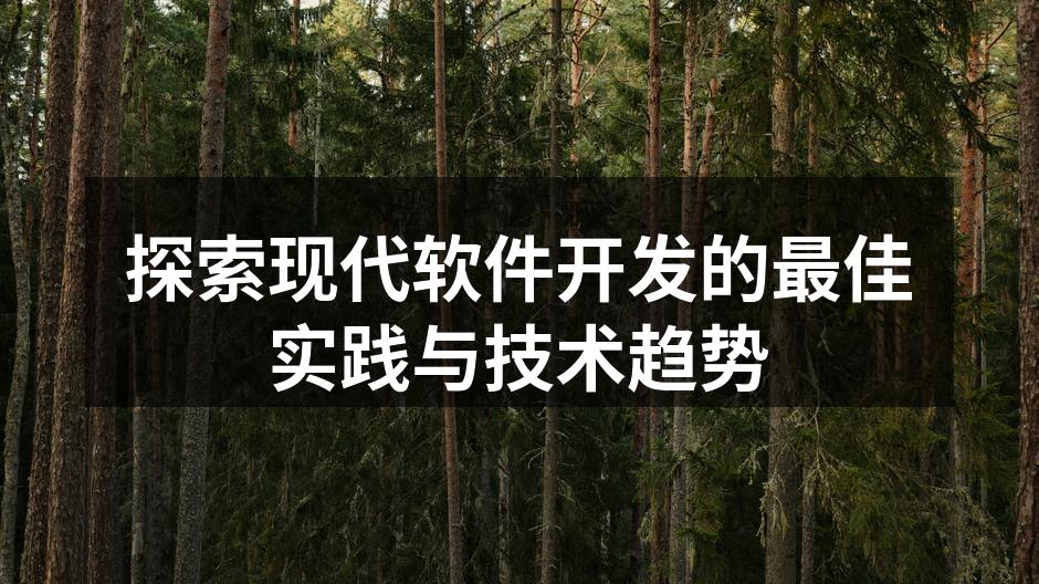 探索现代软件开发的最佳实践与技术趋势
